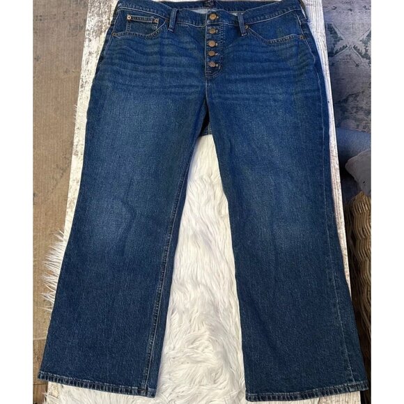 J.CREW Denim - J.Crew Size 33 Mid Rise Flare Crop Five Button Closure Pants Jeans Stretch